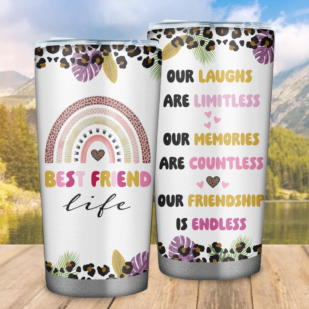Best Friend 20oz Tumbler - Bestie Cups Birthday Gifts - Friends Coffee Mugs for Women - Gift for Your Best Friend Birthday Christmas