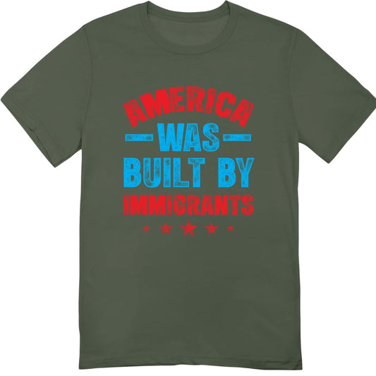 America was Built by Immigrants T-Shirt - Support Immigrants Shirt - No Kings Tee - Social Justice Human Rights