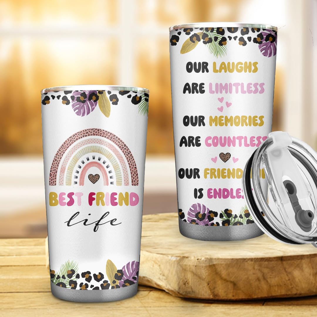 Best Friend 20oz Tumbler - Bestie Cups Birthday Gifts - Friends Coffee Mugs for Women - Gift for Your Best Friend Birthday Christmas
