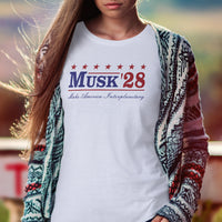 Musk '28 T-Shirt – Make America Interplanetary | Patriotic Space-Inspired Tee