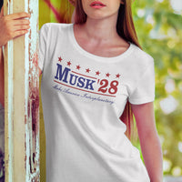 Musk '28 T-Shirt – Make America Interplanetary | Patriotic Space-Inspired Tee