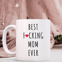 Best Mom Ever Heart Mug - Funny Mom Coffee White Ceramic Mugs - Drinkware Tea cups Gift For Mother's Day