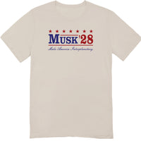 Musk '28 T-Shirt – Make America Interplanetary | Patriotic Space-Inspired Tee
