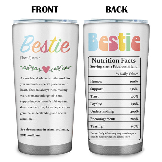 To My Bestie Gifts for Women Best Friend 20oz Tumbler - Drinking Cup Best Friend Birthday Gifts for Besties - Friendships Gift for Female Tumbler Travel Coffee Cup