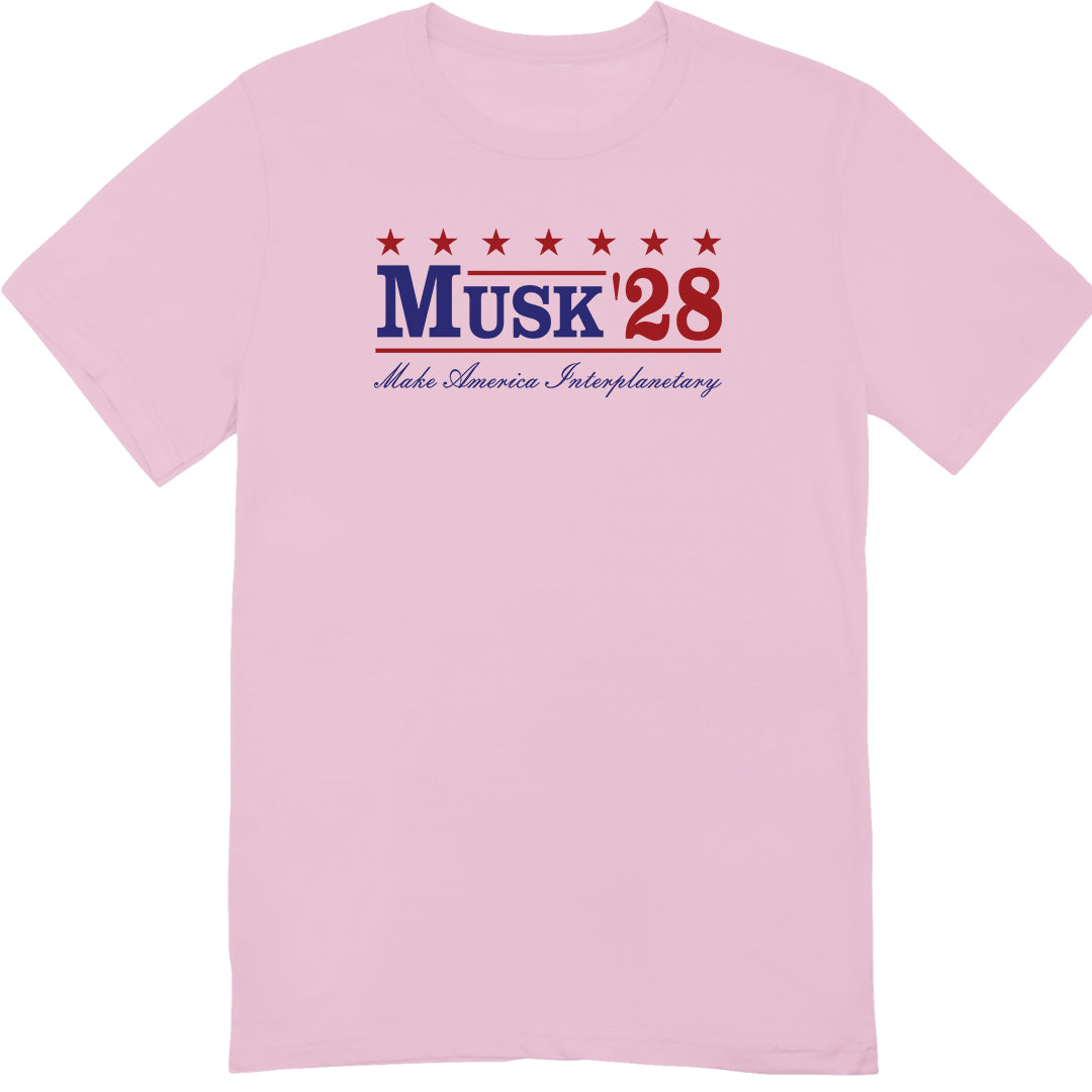 Musk '28 T-Shirt – Make America Interplanetary | Patriotic Space-Inspired Tee