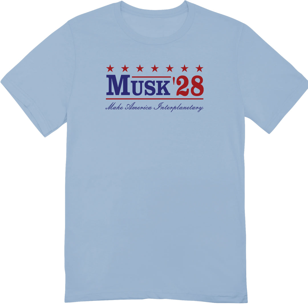 Musk '28 T-Shirt – Make America Interplanetary | Patriotic Space-Inspired Tee