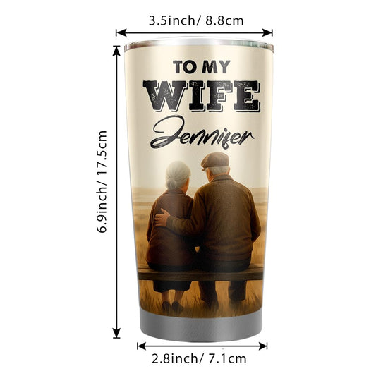 Personalized To My Wife 20 oz Tumbler - Tumbler for Women with Name - Christmas Gifts for Wife Anniversary Birthday Gift For Her - Valentines day gifts