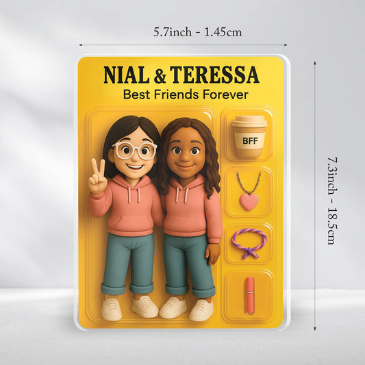 Custom Photo Bestie Acrylic Block Plaque - Custom Sisters Matching Figure Sign Plaque - Personalized Acrylic Block for Bestie Gifts - Christmas Gift for Friend Friendship Sisters Gifts