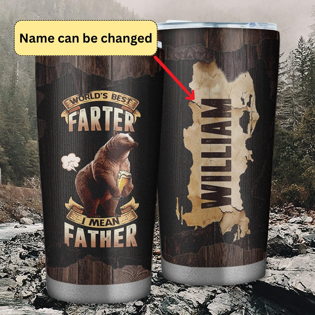 Personalized World's Best Farter 20oz Tumbler - Funny Birthday Gifts For Dad From Daughter Son Kids -Christmas Father's Day Gift