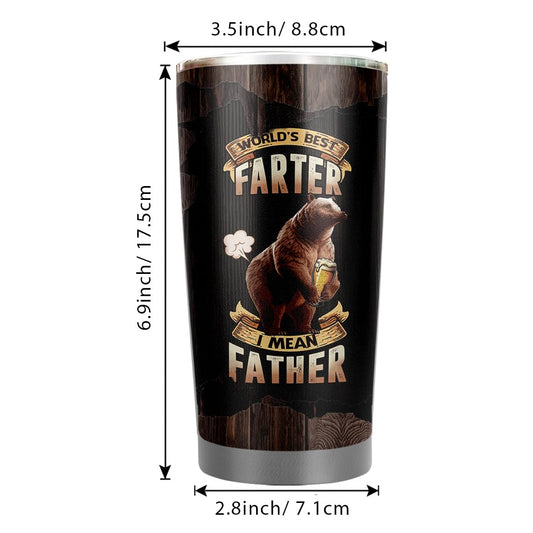 Personalized World's Best Farter 20oz Tumbler - Funny Birthday Gifts For Dad From Daughter Son Kids -Christmas Father's Day Gift
