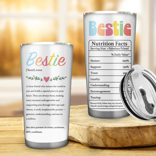 To My Bestie Gifts for Women Best Friend 20oz Tumbler - Drinking Cup Best Friend Birthday Gifts for Besties - Friendships Gift for Female Tumbler Travel Coffee Cup
