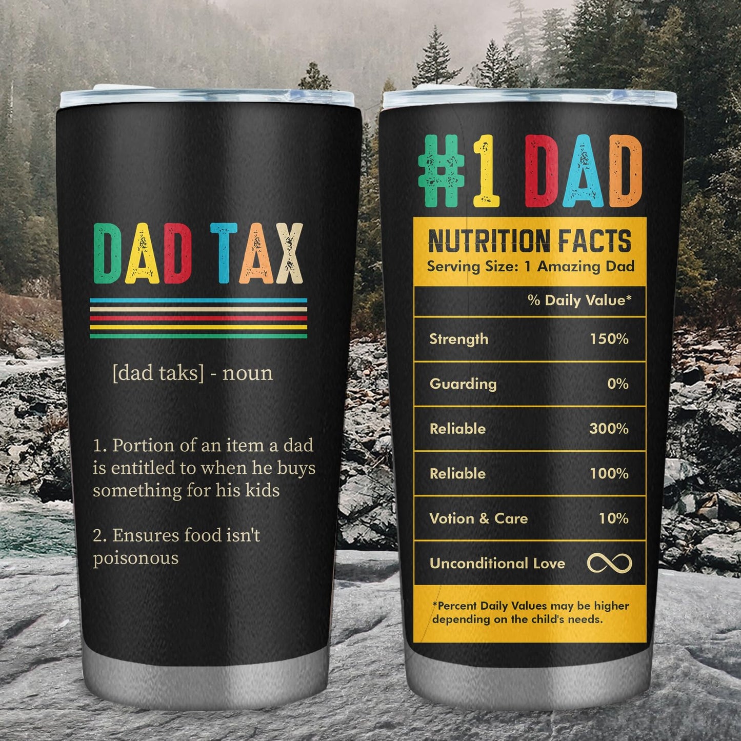 Vintage Dad Tax 20oz Tumbler - Funny Daddy Coffee Mug - Birthday Gifts for Men - Father's Day Gift For Husband
