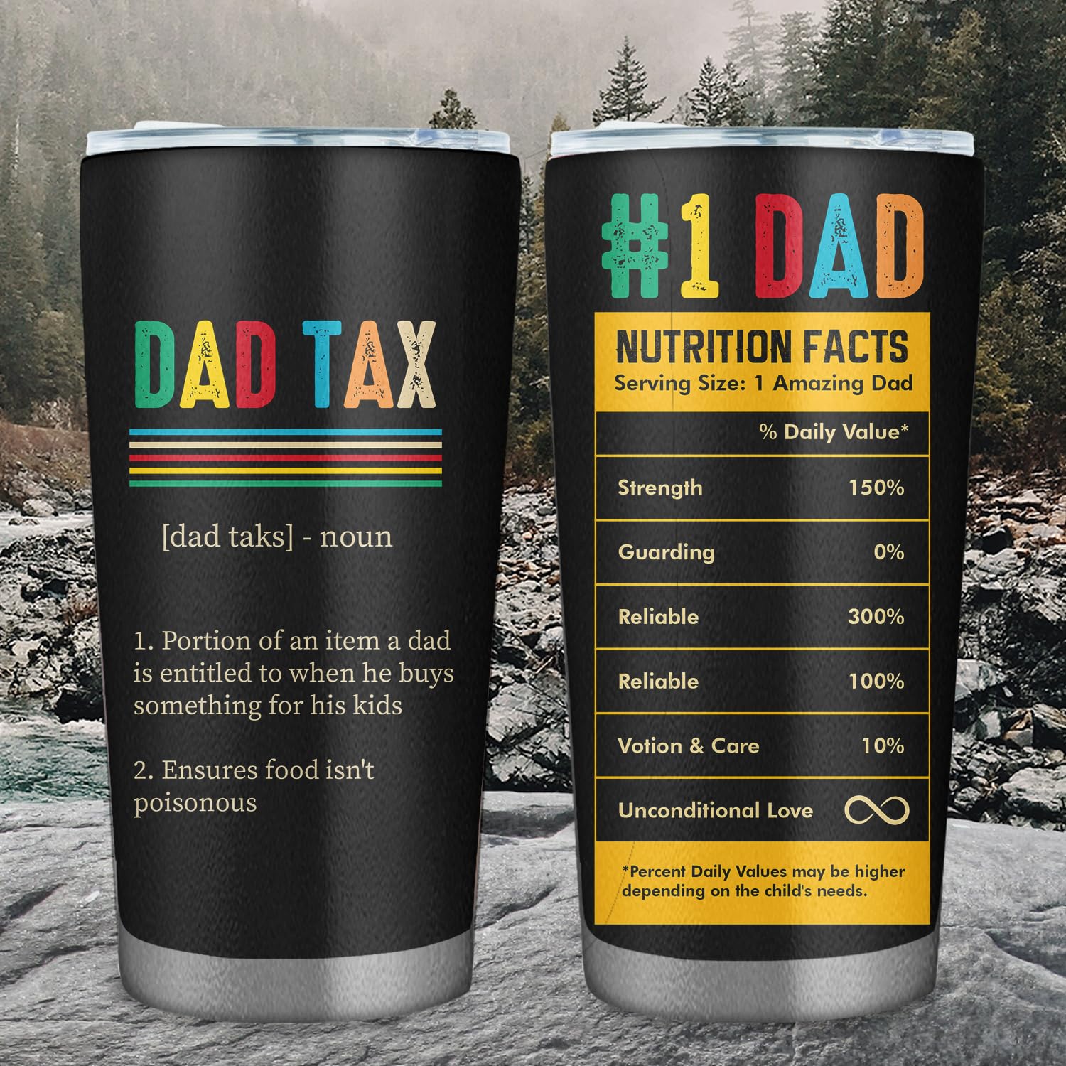 Vintage Dad Tax 20oz Tumbler - Funny Daddy Coffee Mug - Birthday Gifts for Men - Father's Day Gift For Husband