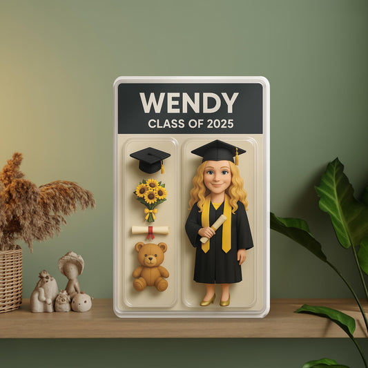 Customized Graduation 3D Effect Action Figure Acrylic Block Plaque - Personalized Graduation Gift - Class of 2025 Graduation Plaque - Congrats Graduation Gifts Class 2025