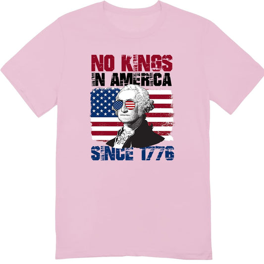 No Kings in America Since 1776 T-Shirt - Funny 4th of July Patriotic Shirt for Men Women