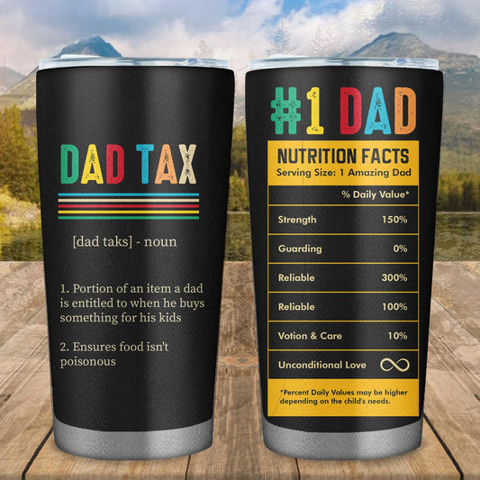 Vintage Dad Tax 20oz Tumbler - Funny Daddy Coffee Mug - Birthday Gifts for Men - Father's Day Gift For Husband