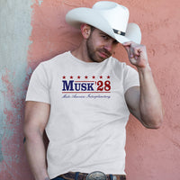 Musk '28 T-Shirt – Make America Interplanetary | Patriotic Space-Inspired Tee