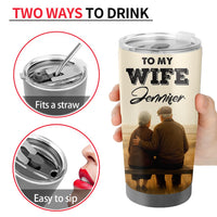 Personalized To My Wife 20 oz Tumbler - Tumbler for Women with Name - Christmas Gifts for Wife Anniversary Birthday Gift For Her - Valentines day gifts