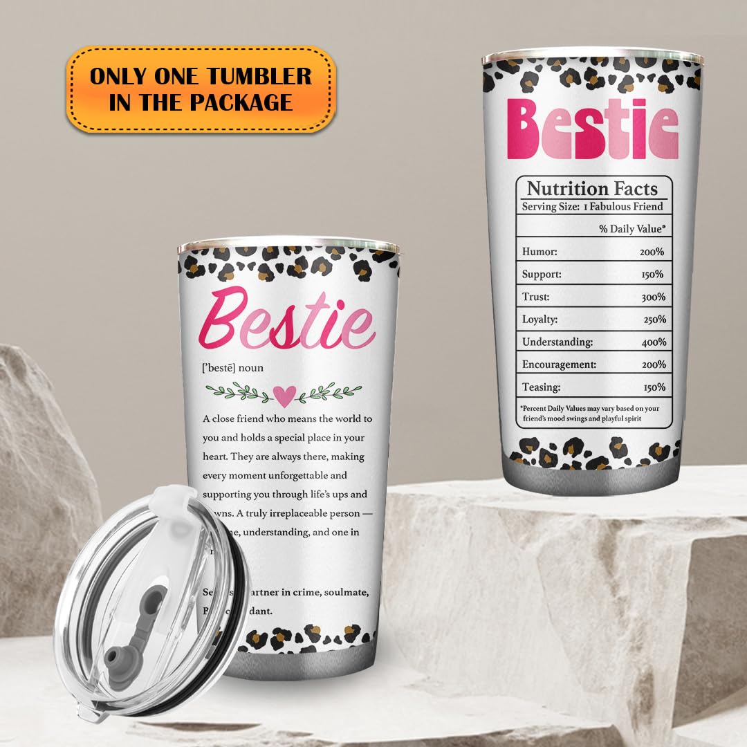 Bestie Definition Gifts for Women Best Friend 20oz Tumbler - Best Friend Birthday Gifts for Besties - Friendships Gift for Female Tumbler Travel Coffee Cup