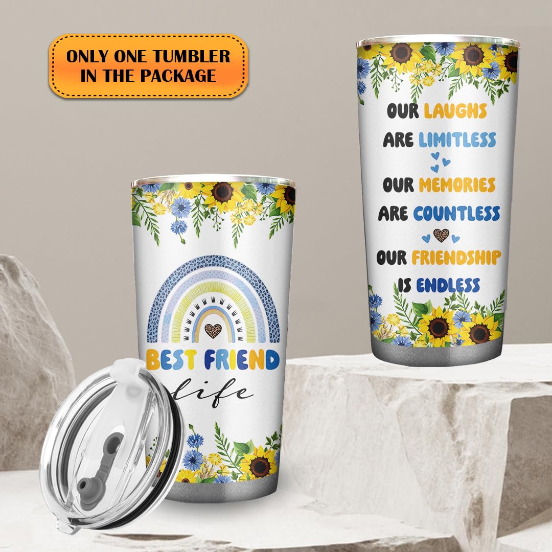 Best Friend 20oz Tumbler - Bestie Cups Birthday Gifts - Friends Coffee Mugs for Women - Gift for Your Best Friend Birthday Christmas