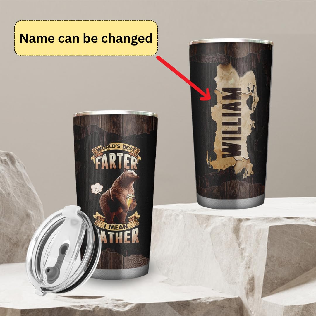 Personalized World's Best Farter 20oz Tumbler - Funny Birthday Gifts For Dad From Daughter Son Kids -Christmas Father's Day Gift