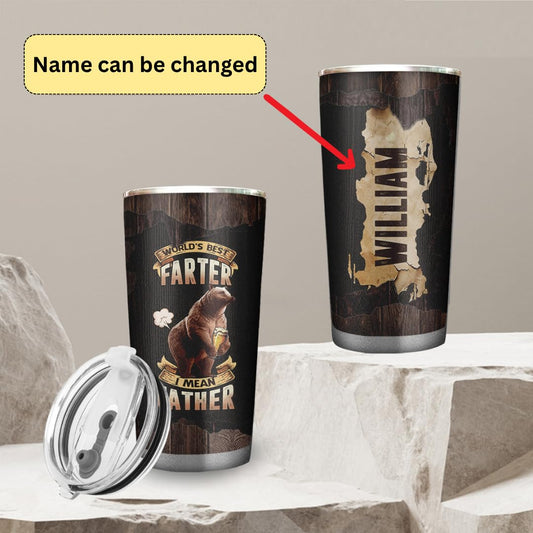 Personalized World's Best Farter 20oz Tumbler - Funny Birthday Gifts For Dad From Daughter Son Kids -Christmas Father's Day Gift