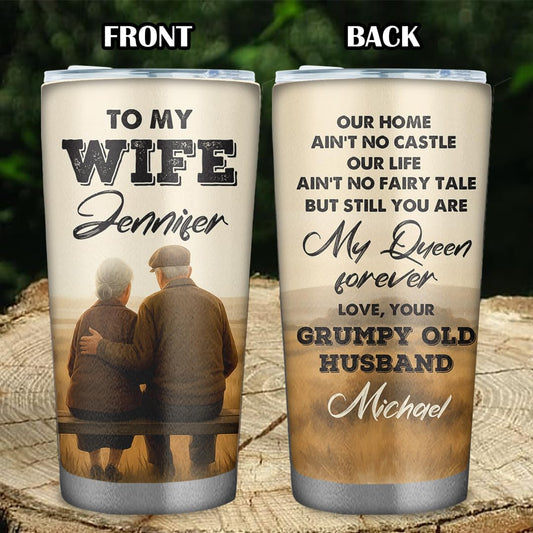 Personalized To My Wife 20 oz Tumbler - Tumbler for Women with Name - Christmas Gifts for Wife Anniversary Birthday Gift For Her - Valentines day gifts