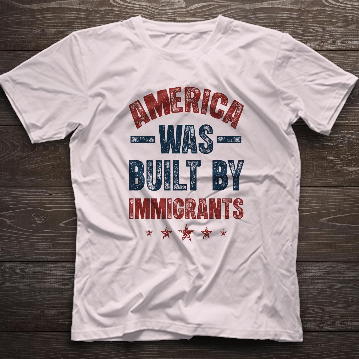America was Built by Immigrants Bright T-Shirt - Support Immigrants - No Kings Tee Shirt - Social Justice Human Rights Shirt