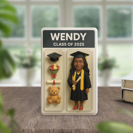 Customized Graduation 3D Effect Action Figure Acrylic Block Plaque - Personalized Graduation Gift - Class of 2025 Graduation Plaque - Congrats Graduation Gifts Class 2025
