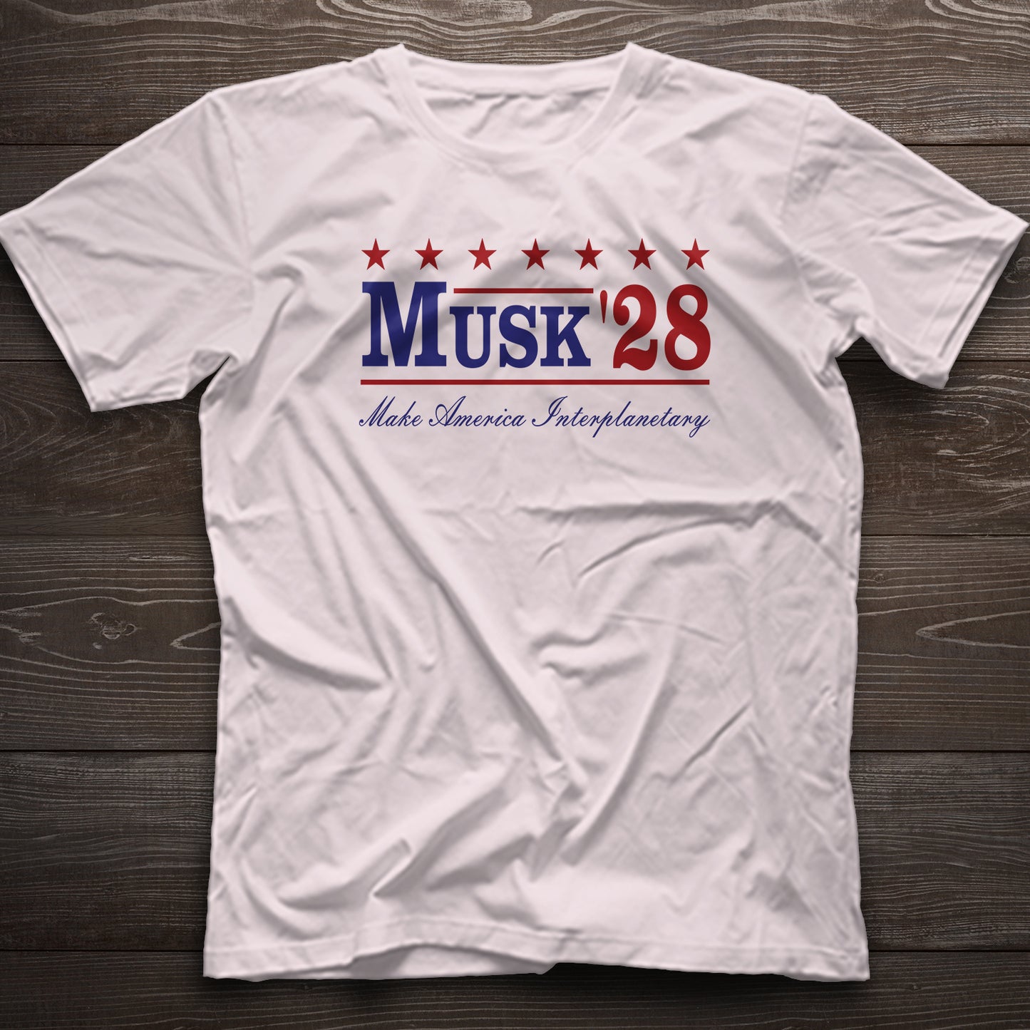 Musk '28 T-Shirt – Make America Interplanetary | Patriotic Space-Inspired Tee