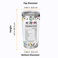 Best Mom Ever Nutrition Facts Cheetah Pattern 20 oz Tumbler - Mama Tumbler Flasks Drinkware - Mother's Day Gift from Son Daughter - Birthday Gift for Mom - Mama Gifts