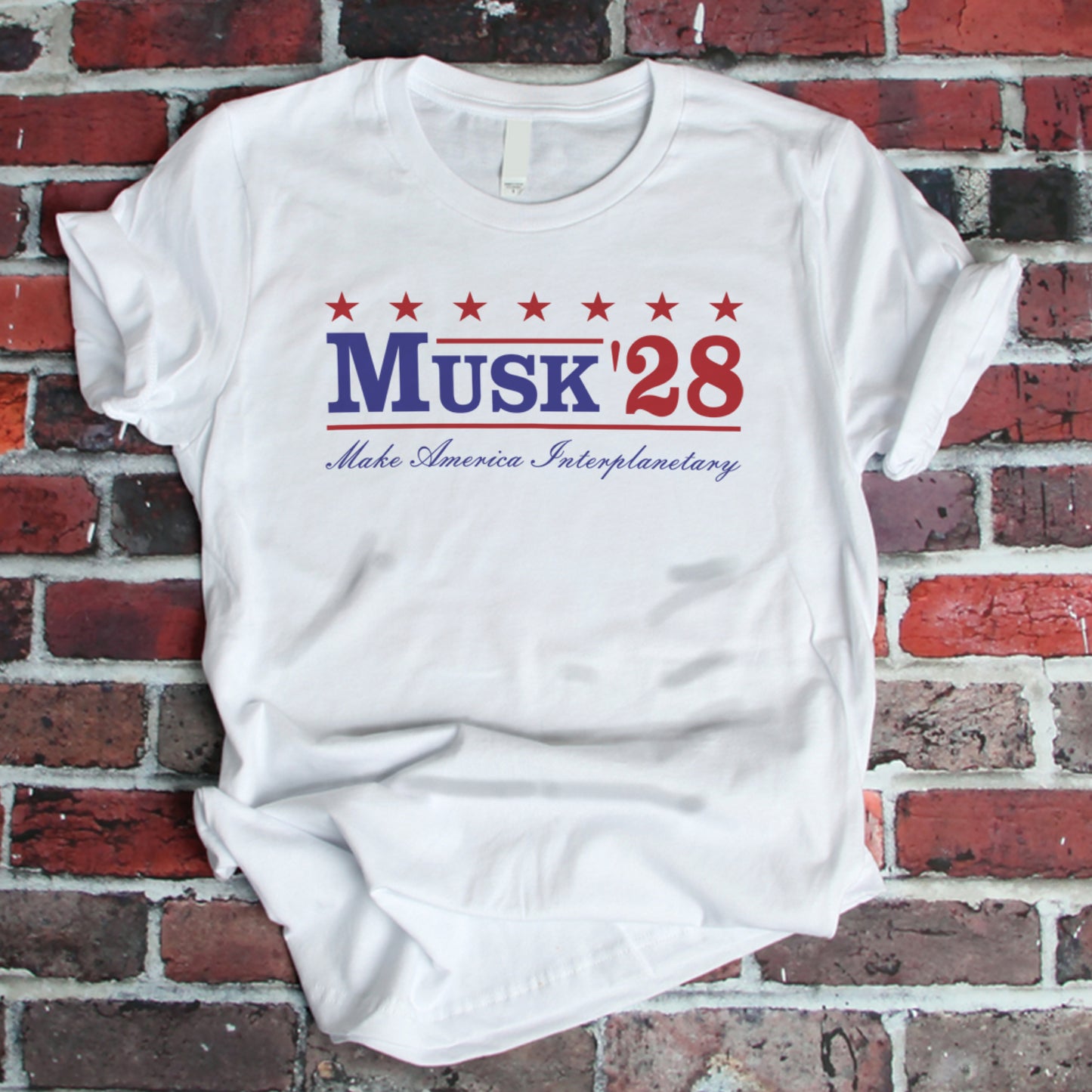 Musk '28 T-Shirt – Make America Interplanetary | Patriotic Space-Inspired Tee