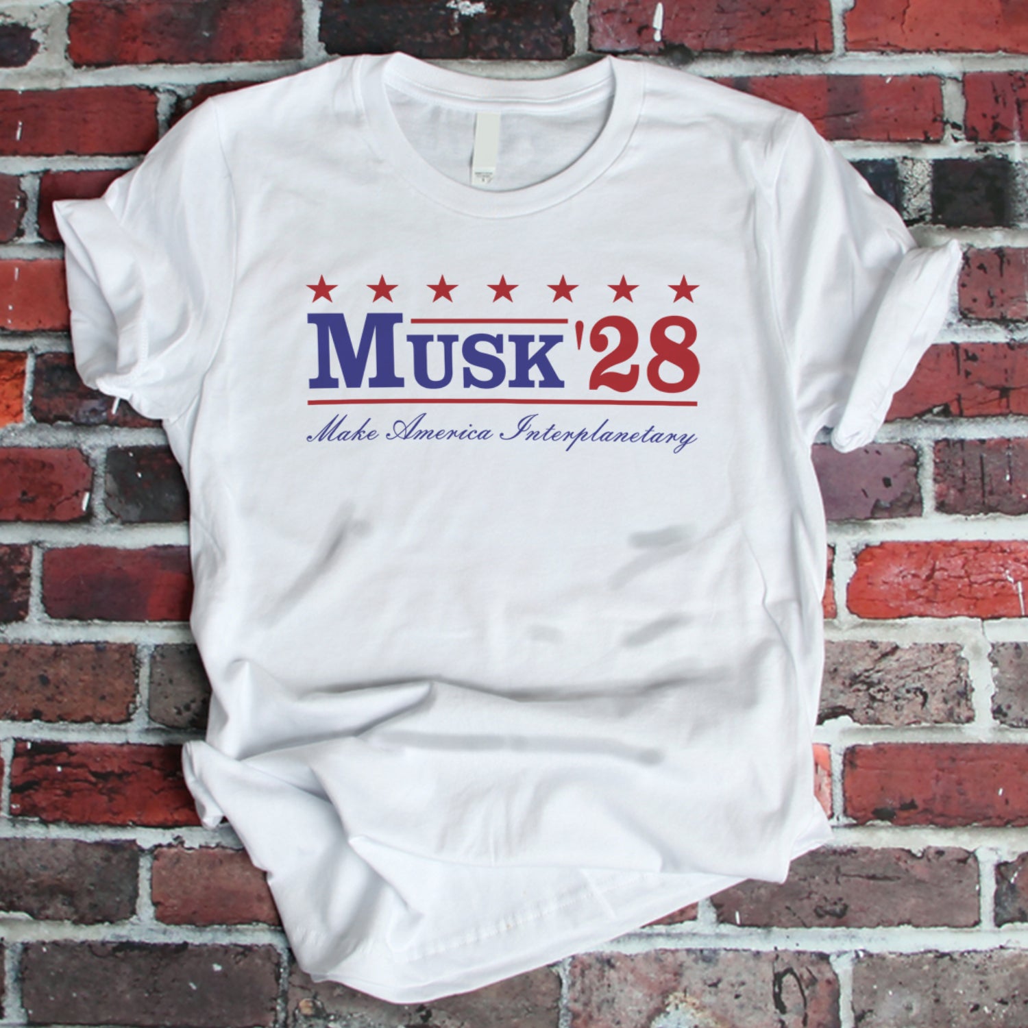 Musk '28 T-Shirt – Make America Interplanetary | Patriotic Space-Inspired Tee
