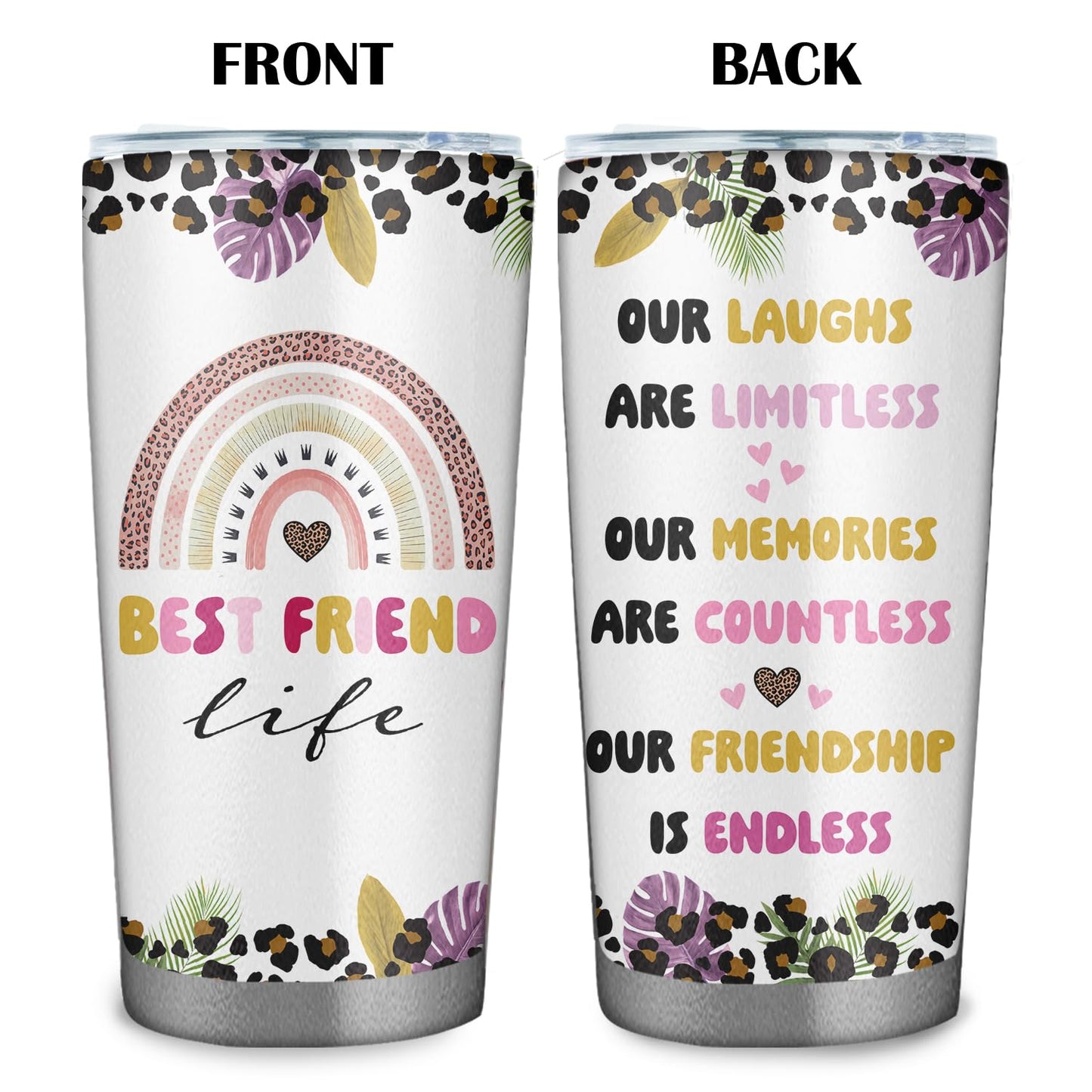 Best Friend 20oz Tumbler - Bestie Cups Birthday Gifts - Friends Coffee Mugs for Women - Gift for Your Best Friend Birthday Christmas