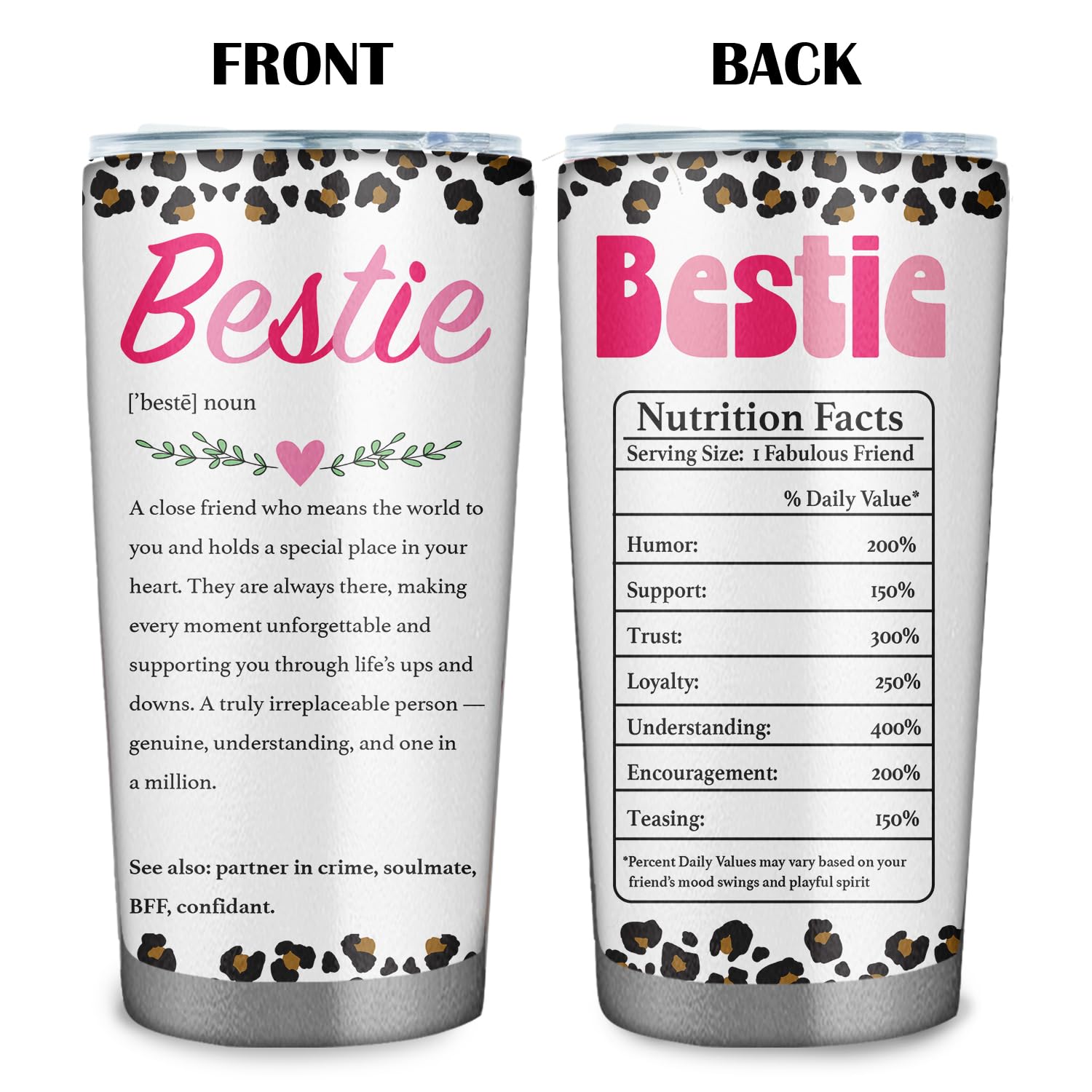 Bestie Definition Gifts for Women Best Friend 20oz Tumbler - Best Friend Birthday Gifts for Besties - Friendships Gift for Female Tumbler Travel Coffee Cup
