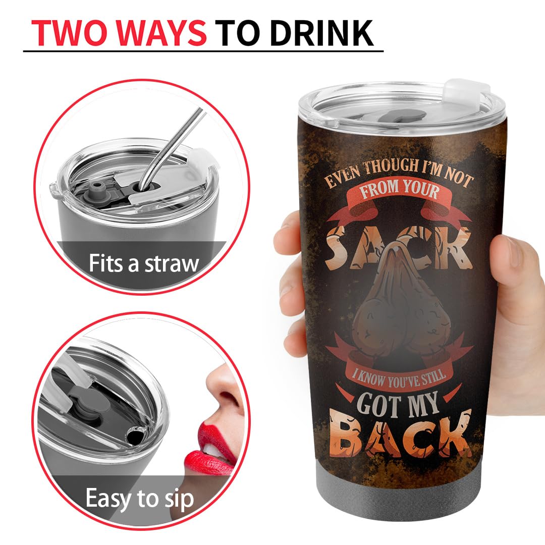 Personalized Even Though I'm Not From Your Sack 20oz Tumbler - Step Dad Gifts From Daughter Son Kids -Christmas Father's Day Gift For Stepdad Birthday