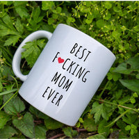 Best Mom Ever Heart Mug - Funny Mom Coffee White Ceramic Mugs - Drinkware Tea cups Gift For Mother's Day