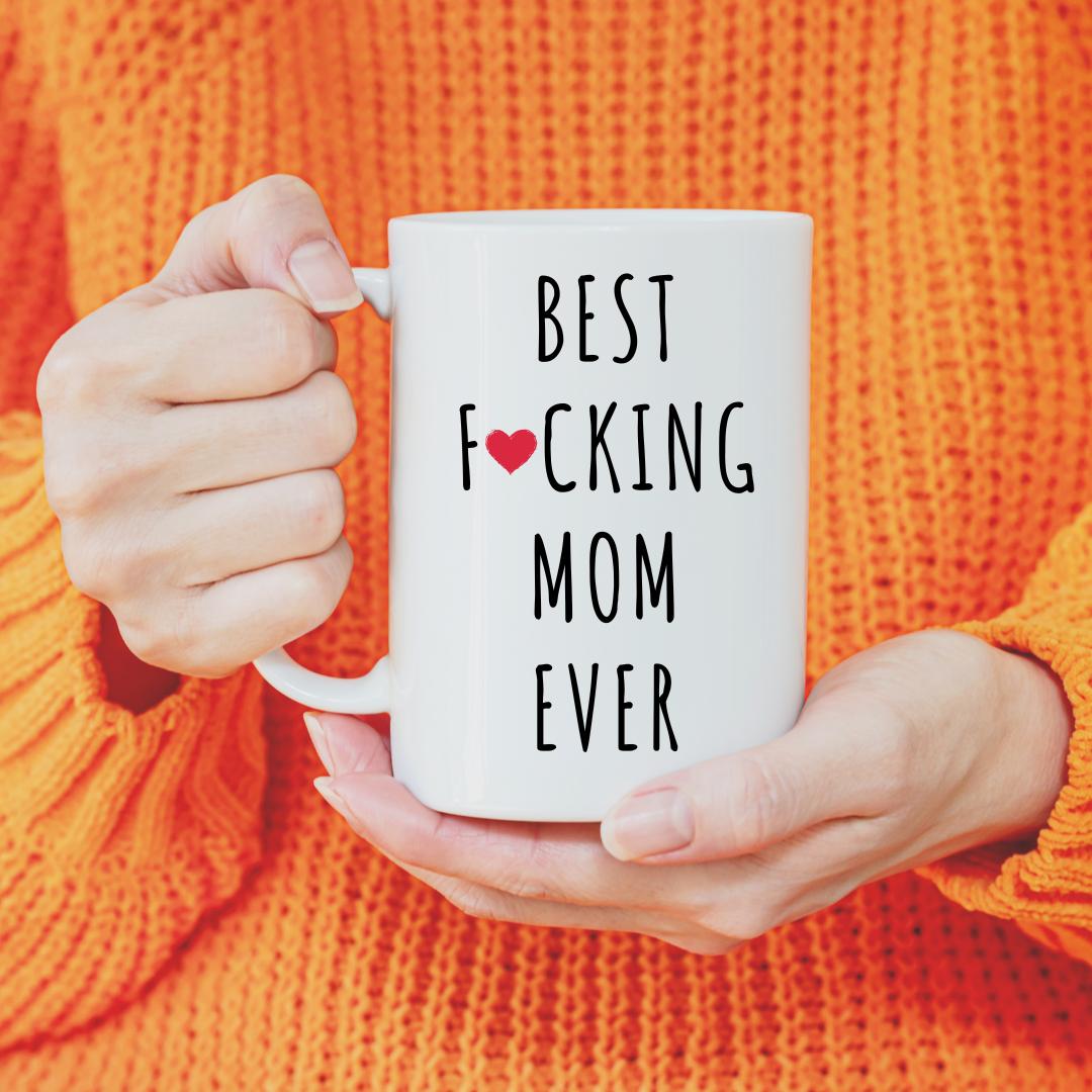 Best Mom Ever Heart Mug - Funny Mom Coffee White Ceramic Mugs - Drinkware Tea cups Gift For Mother's Day