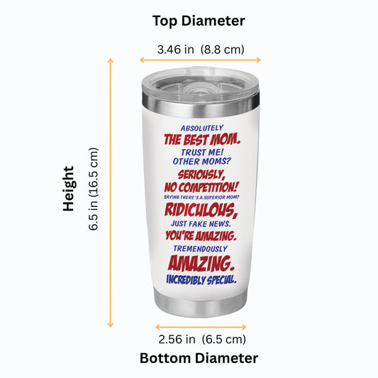 <u>Best Mom Tumbler</u>: 20oz <u>Stainless Steel</u> Insulated <u>Mama Mug</u> - Mother's Day Gift