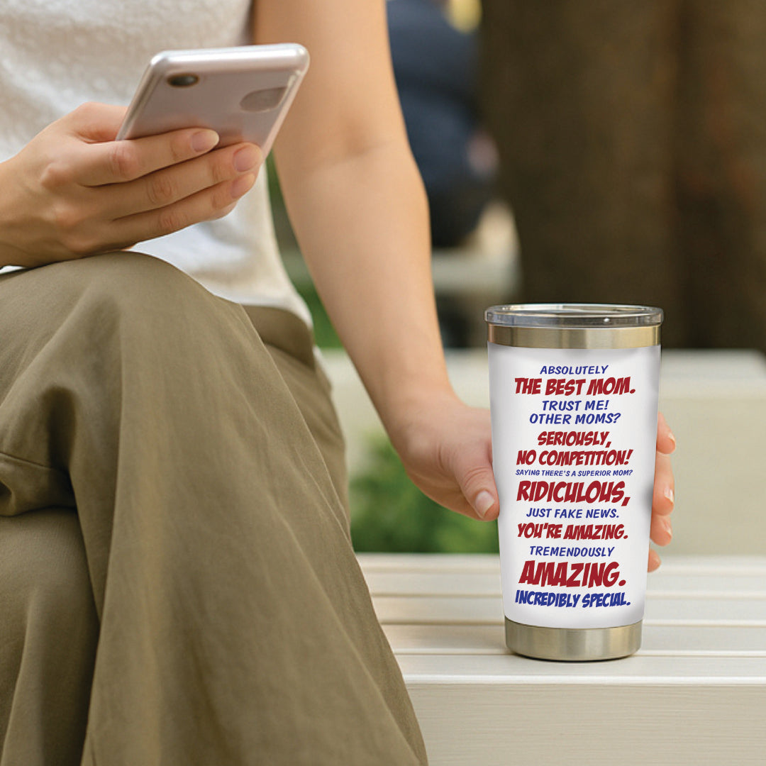 <u>Best Mom Tumbler</u>: 20oz <u>Stainless Steel</u> Insulated <u>Mama Mug</u> - Mother's Day Gift