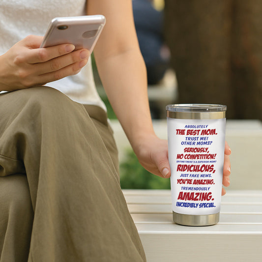 <u>Best Mom Tumbler</u>: 20oz <u>Stainless Steel</u> Insulated <u>Mama Mug</u> - Mother's Day Gift