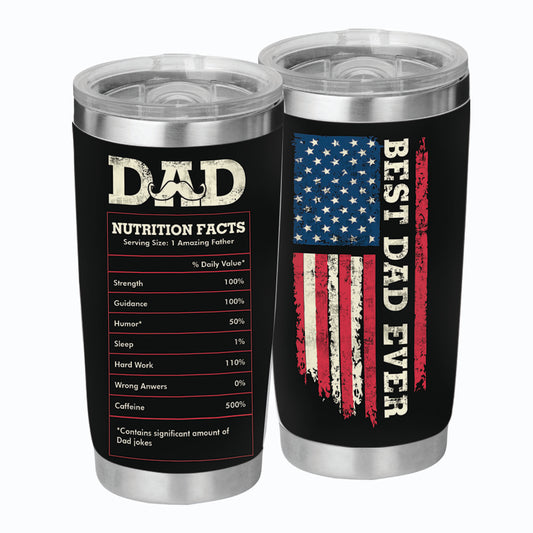Best Dad Ever Tumbler - Dad Tumbler Flasks Drinkware - Father's Day Gift from Son Daughter - Birthday Gift for Dad