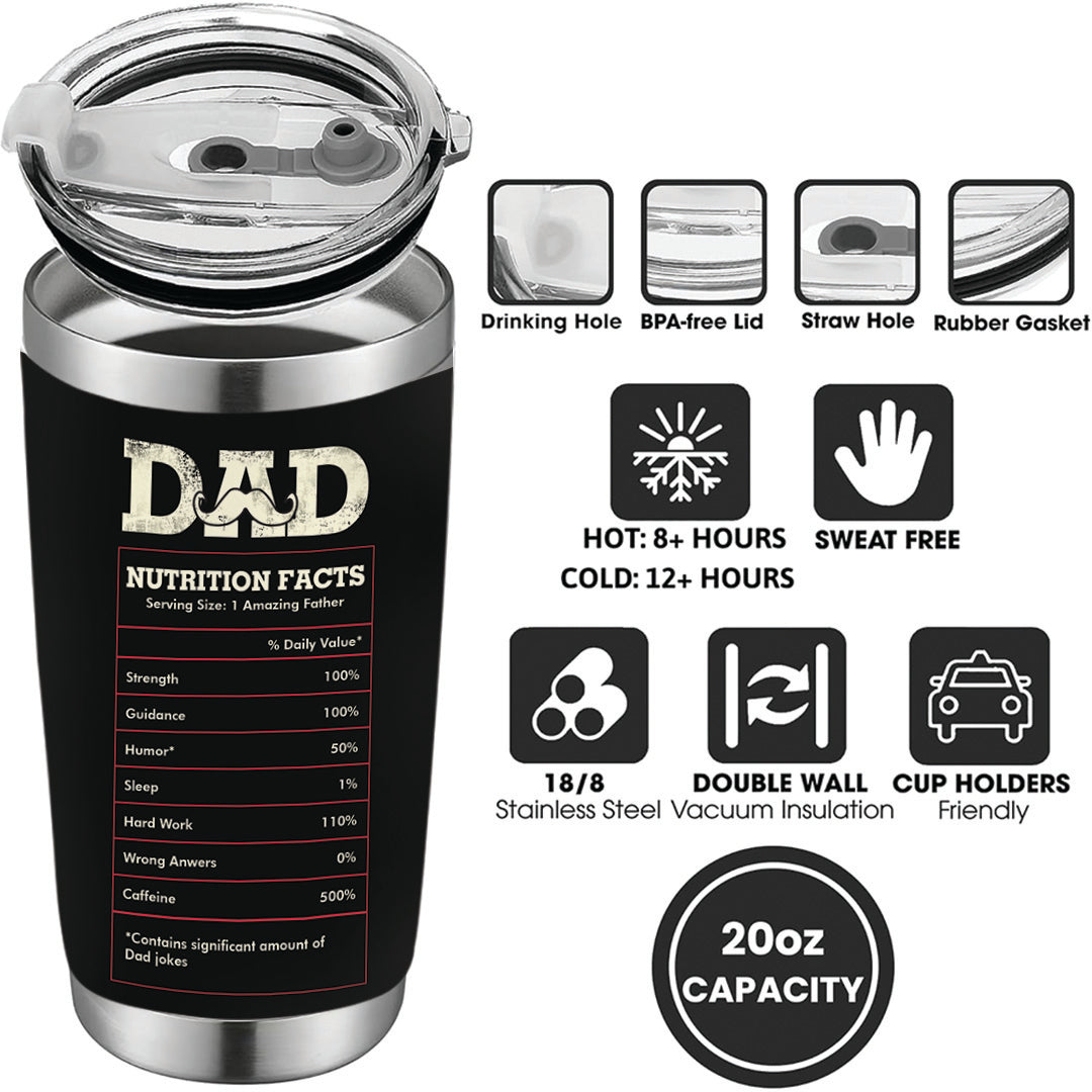Best Dad Ever Tumbler - Dad Tumbler Flasks Drinkware - Father's Day Gift from Son Daughter - Birthday Gift for Dad