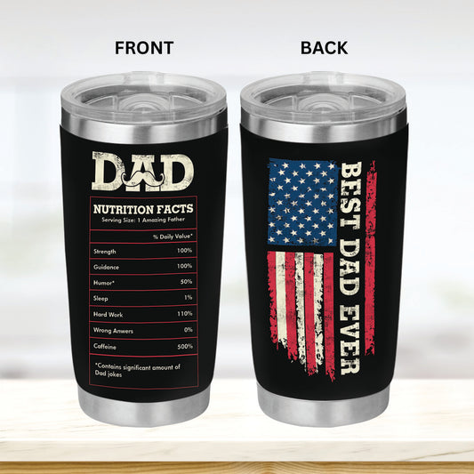 Best Dad Ever Tumbler - Dad Tumbler Flasks Drinkware - Father's Day Gift from Son Daughter - Birthday Gift for Dad