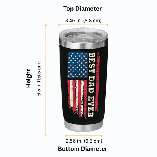Best Dad Ever Tumbler - Dad Tumbler Flasks Drinkware - Father's Day Gift from Son Daughter - Birthday Gift for Dad