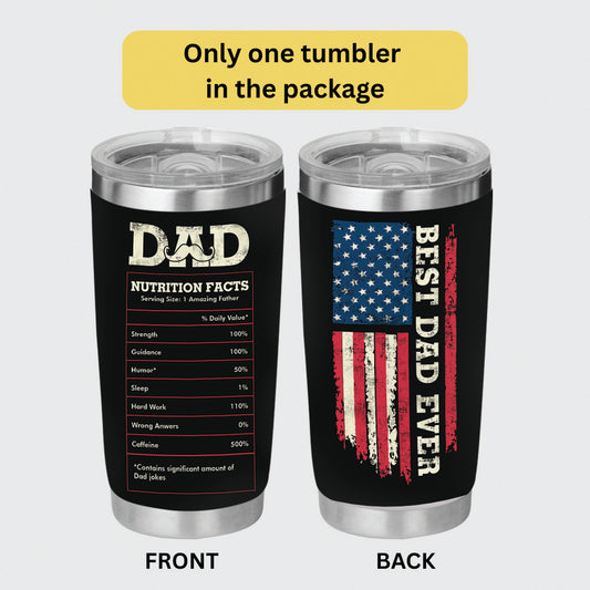 Best Dad Ever Tumbler - Dad Tumbler Flasks Drinkware - Father's Day Gift from Son Daughter - Birthday Gift for Dad