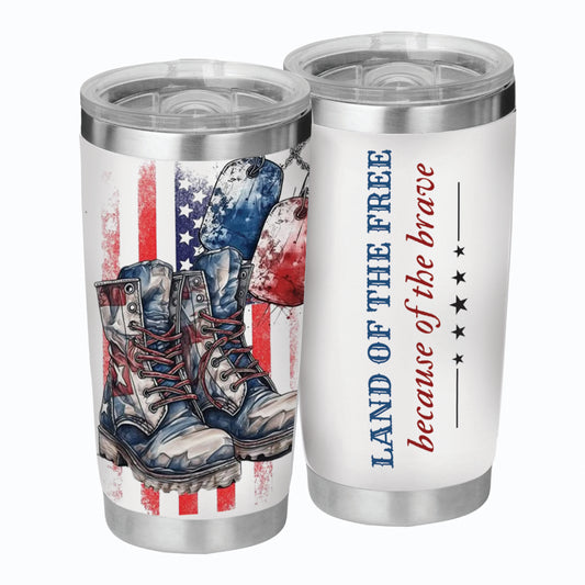 Veteran's Boot Tumbler - Memorial Day Tumbler Flasks Drinkware - Veteran Gift
