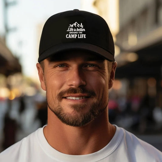 Life is Better Around the Camp Life Hat – Camping Trucker Cap for Outdoor Lovers