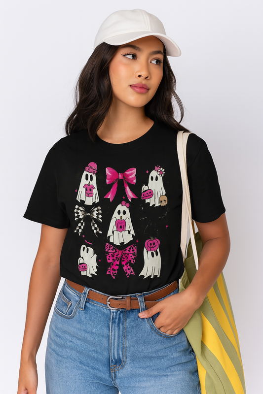 Spooky Season Women's Graphic Tees – Cute Ghost Halloween Shirts