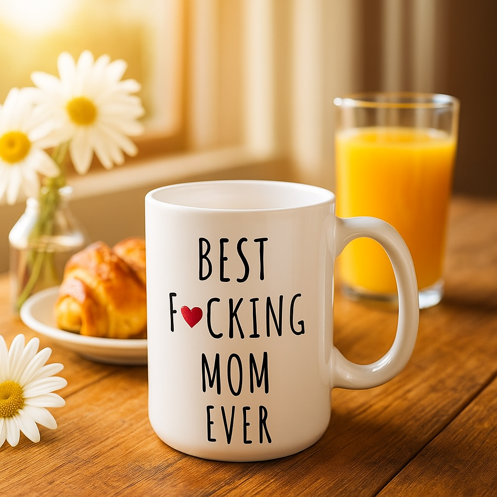 Best Mom Ever Heart Mug - Funny Mom Coffee White Ceramic Mugs - Drinkware Tea cups Gift For Mother's Day
